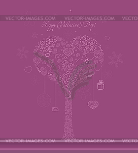 Любовное дерево - векторное изображение EPS