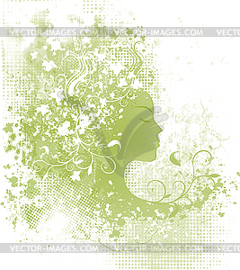 Summer Grunge Woman - vector image