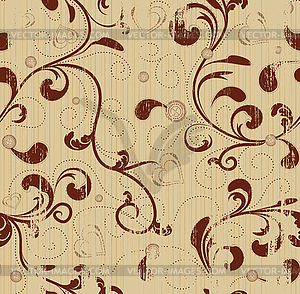 Grunge floral seamless background - vector clip art