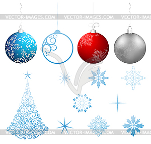 Collection Christmas design elements - royalty-free vector image