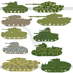 Military tanks - royalty-free vector clipart