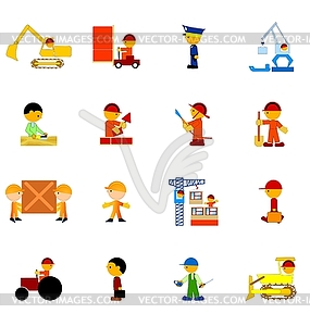 The big set of icons of workers - vector clip art