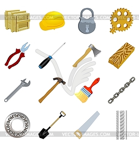 The set of simple industrial tools - vector image