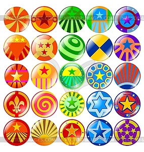 Set of colored textured buttons - vector image