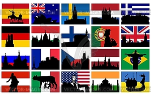Silhouettes of monuments - vector clip art