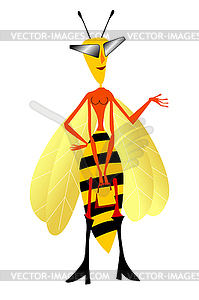 Funny wasp - vector clipart