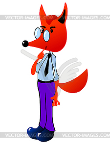 Funny fox - vector clip art