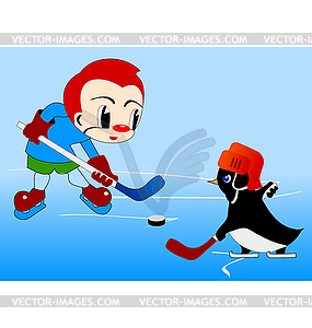 Children hockey - vector image