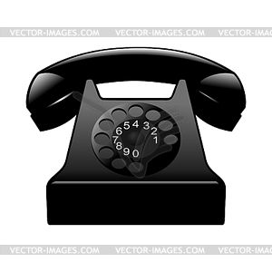 Old black phone - royalty-free vector image