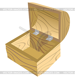 Open wooden chest - vector clipart