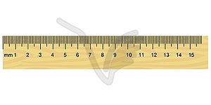 Wooden ruler - vector image