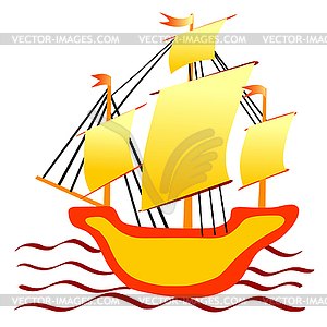 Little ship - vector clipart