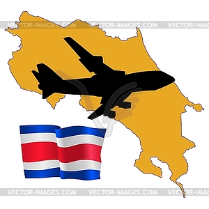 Fly me to Costa Rica - vector clip art