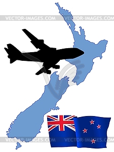Fly me to New Zealand - vector image