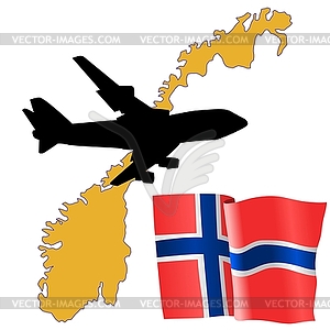 Fly me to Norway - vector clip art