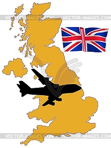 Fly me to United Kingdom - vector clip art
