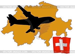 Fly me to Switzerland - vector image