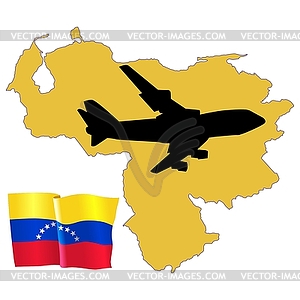 Лететь мне в Венесуэлу - клипарт в векторном формате