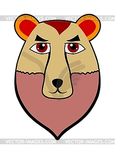 Cartoon head of bear - vector clipart