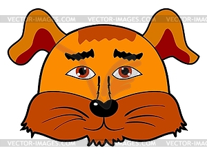 Cartoon head of dog - vector image