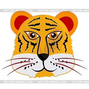 Cartoon head of tiger - vector clipart