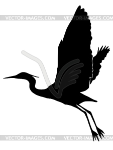 Silhouette of heron - vector image