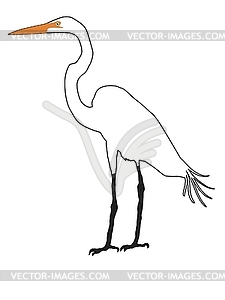 White heron - vector clip art