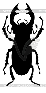 Silhouette of stag-beetle - vector clipart