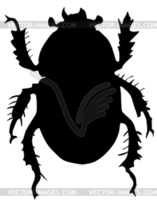 Silhouette of dor or Geotrupes stercorarius - vector clipart