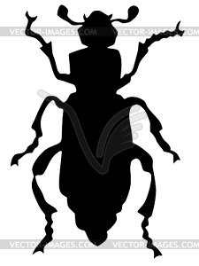 Silhouette of grave-digger beetle - vector clip art