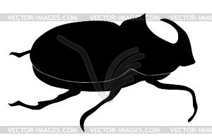 Silhouette of rhinoceros beetle - royalty-free vector clipart