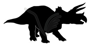 Silhouette of triceratops - vector clipart