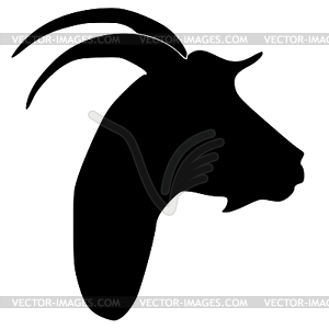Silhouette of goat - vector clipart