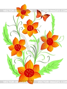 Flower's composition - vector clip art