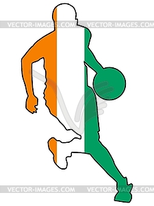 Basketball colors of Cote d'Ivoire - vector clipart