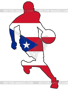 Basketball colors of Puerto Rico - vector image