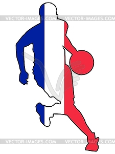 Баскетбол цвета Франции - рисунок в векторе