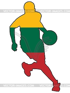 Баскетбол цвета Литвы - клипарт в векторе