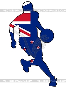 Basketball colors of New Zealand - vector clip art