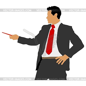 Business man with pointer - vector image