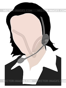 Girl from calling center - vector clipart
