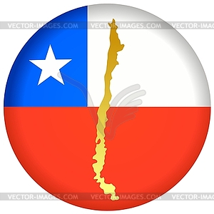 Button in colours of Chile - vector image