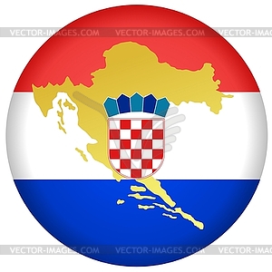 Button in colours of Croatia - vector clip art