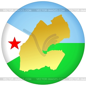 Flag button in colours of Djibouti - stock vector clipart