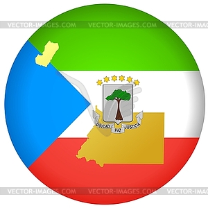 Flag button in colours of Equatorial Guinea - vector image