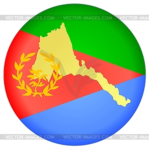 Flag button in colours of Eritrea - vector clipart