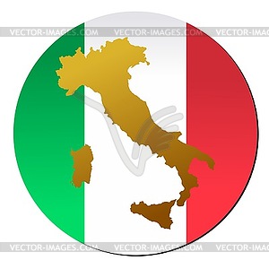 Flag button in colours of Italy - vector clipart