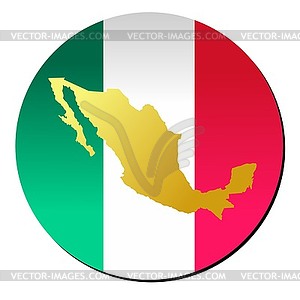 Flag button in colours of Mexico - vector image