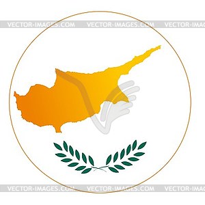 Flag button in colours of Cyprus - vector EPS clipart