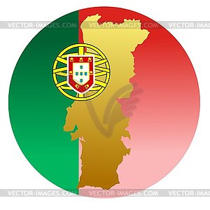 Flag button in colours of Portugal - vector image